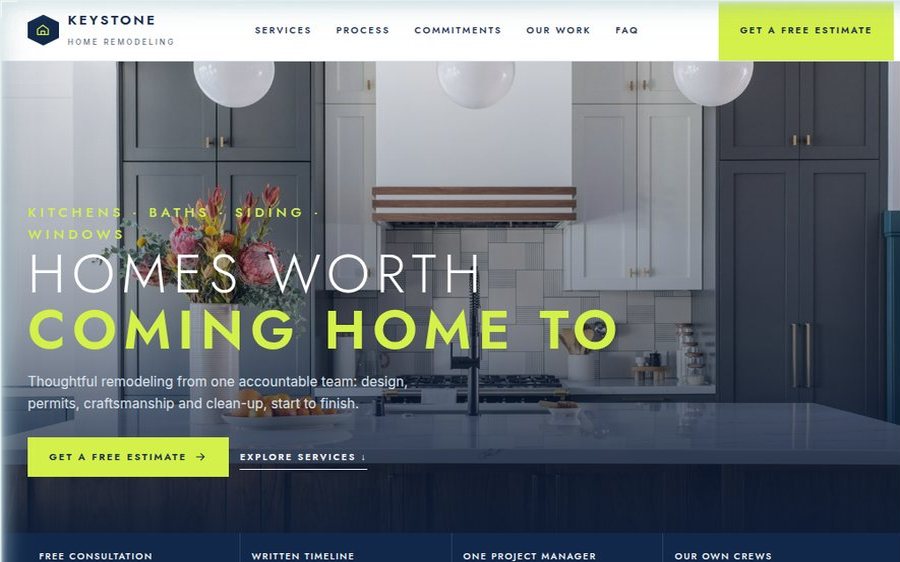 Keystone Home Remodeling sample website