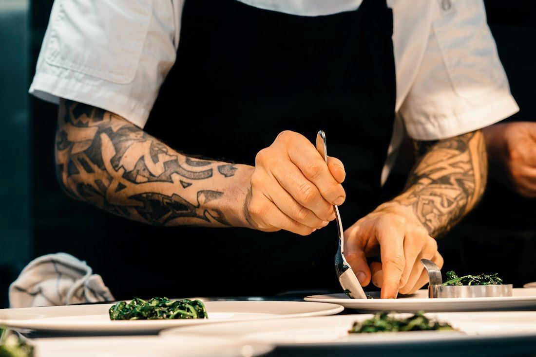 Plating in the kitchen