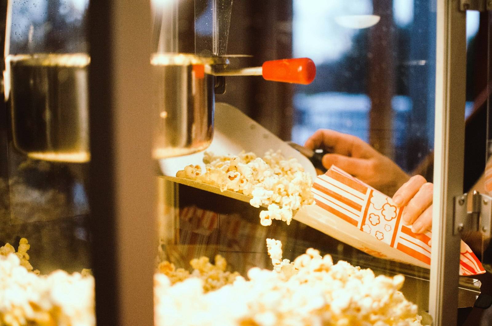 Fresh popcorn from the machine