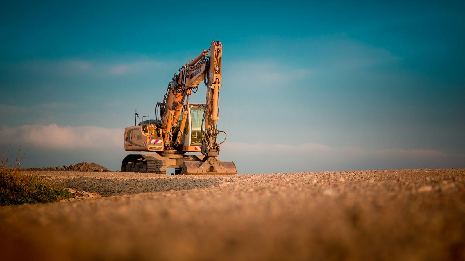 Excavator at golden hour