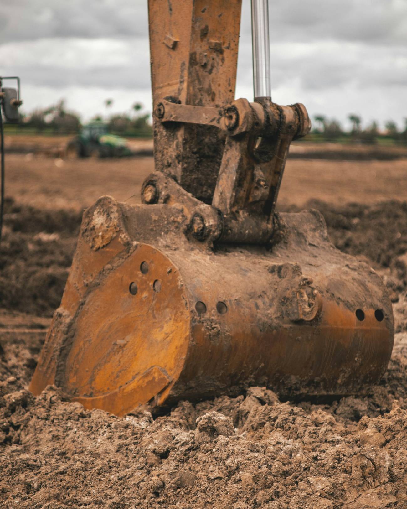 Mini excavator on a job site