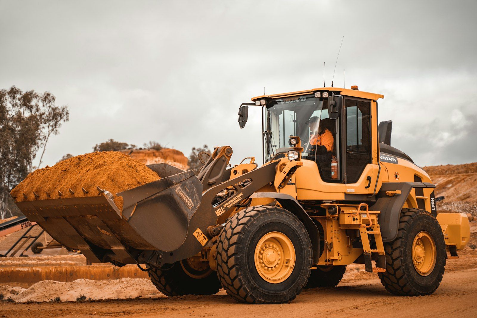 Wheel loader on a job site