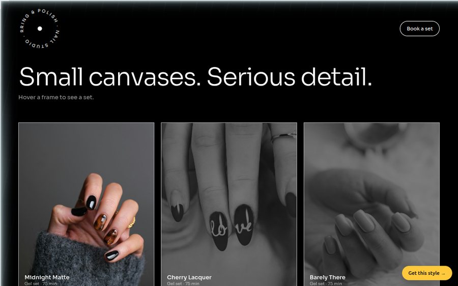 Ring & Polish Nail Studio sample website by Cheap Cheap Websites