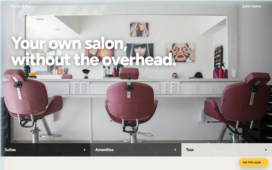 Rowan & Rye Salon Suites sample website by Cheap Cheap Websites