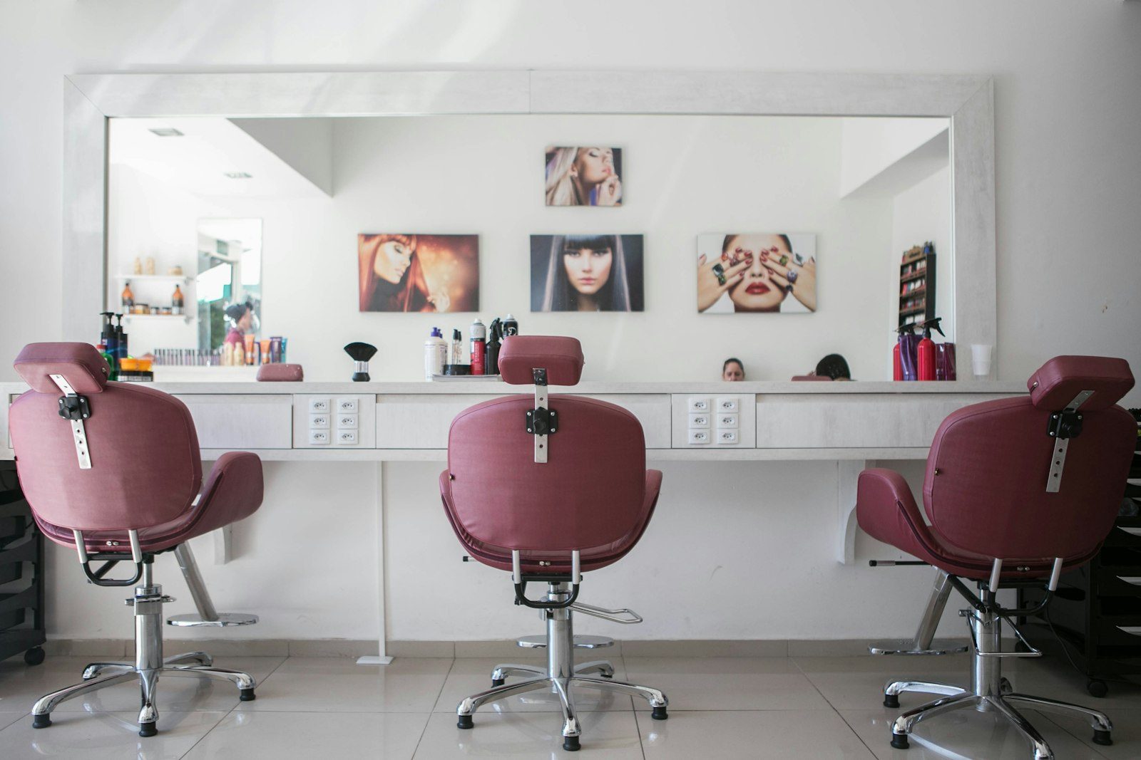Bright salon suite with styling chairs