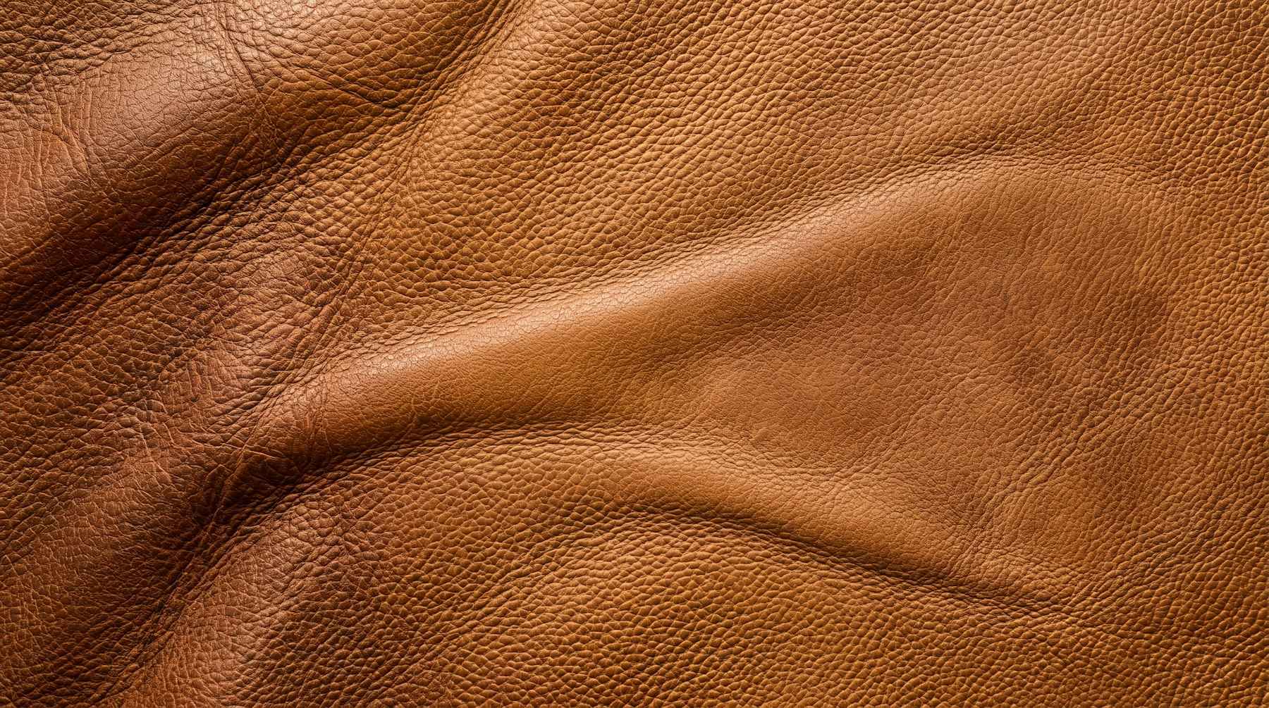 Close-up of textured brown leather material