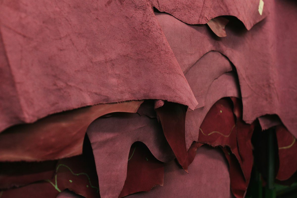 A close up of a bunch of purple paper