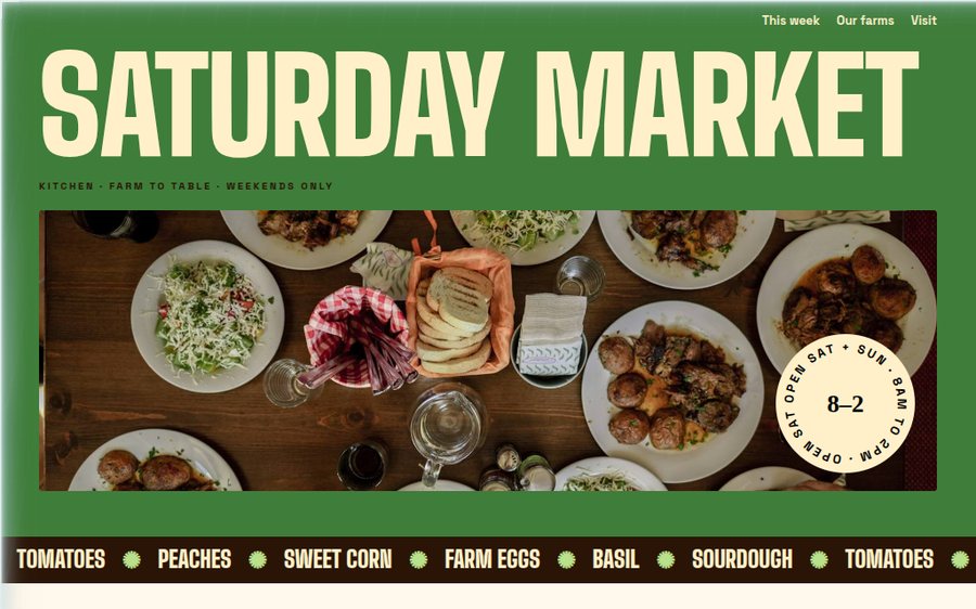 Saturday Market Kitchen sample website by Cheap Cheap Websites