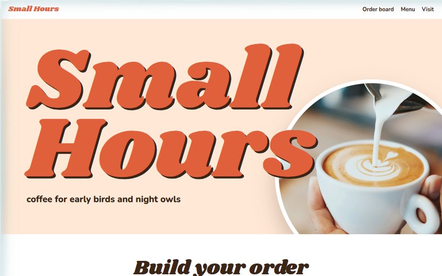 Small Hours Coffee sample website by Cheap Cheap Websites