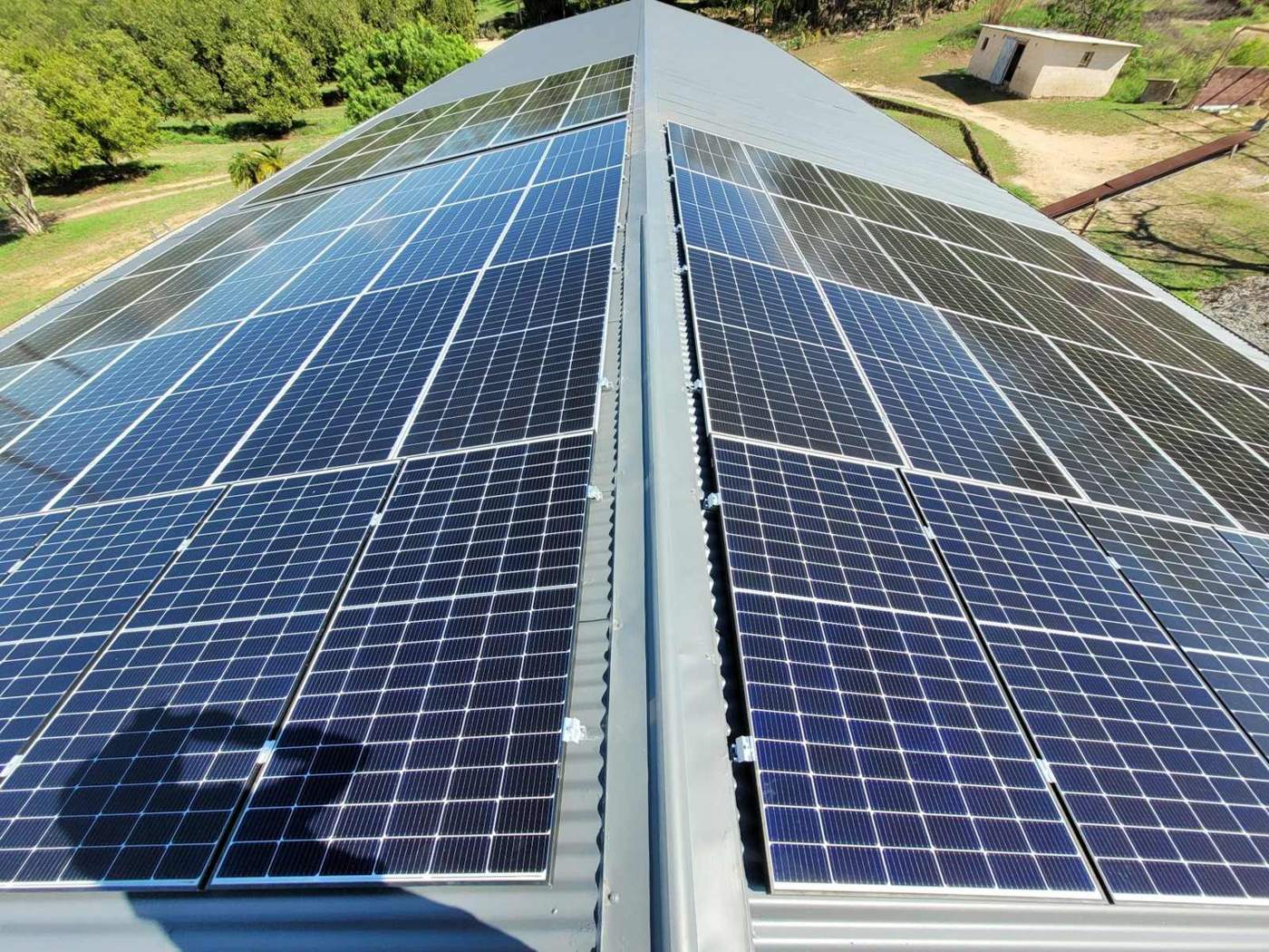 Solar array on a metal roof