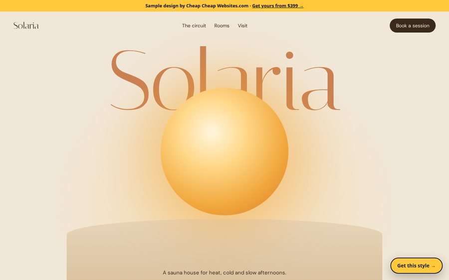 Solaria Sauna House sample website by Cheap Cheap Websites