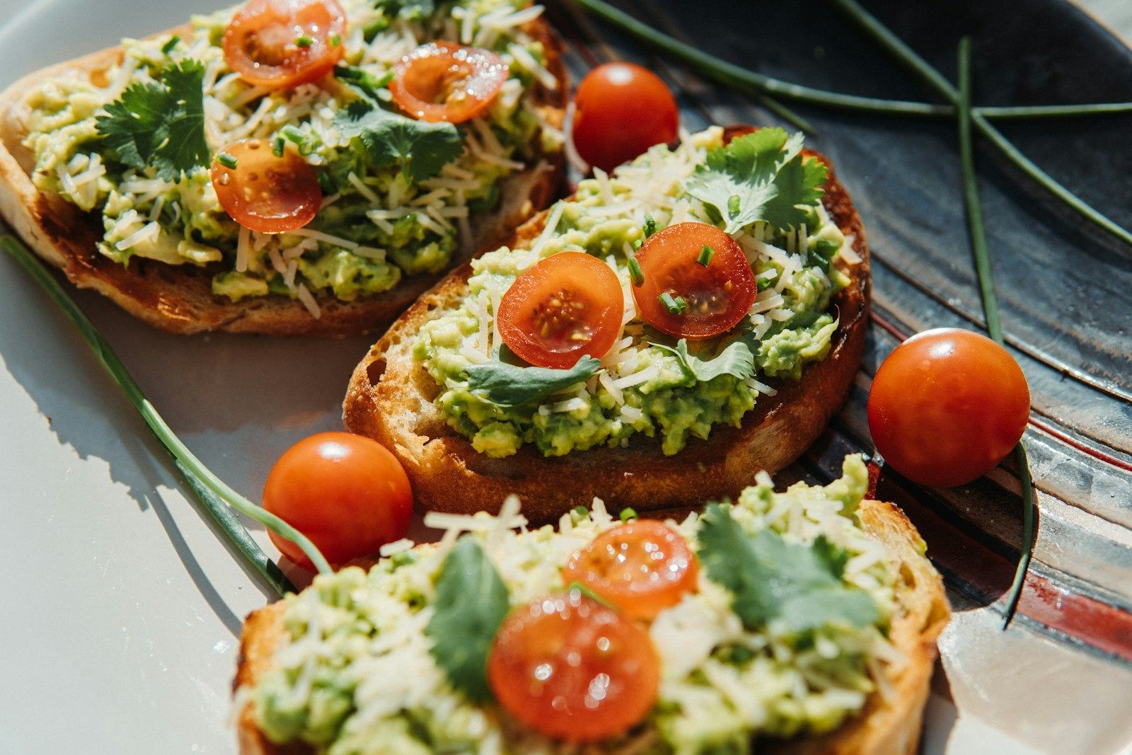 Avocado toast with tomatoes