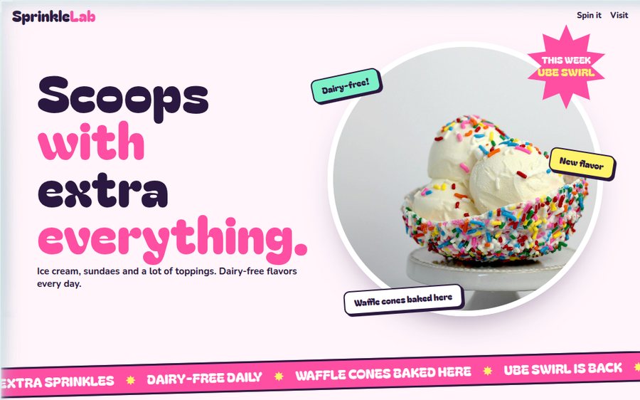 Sprinkle Lab sample website by Cheap Cheap Websites