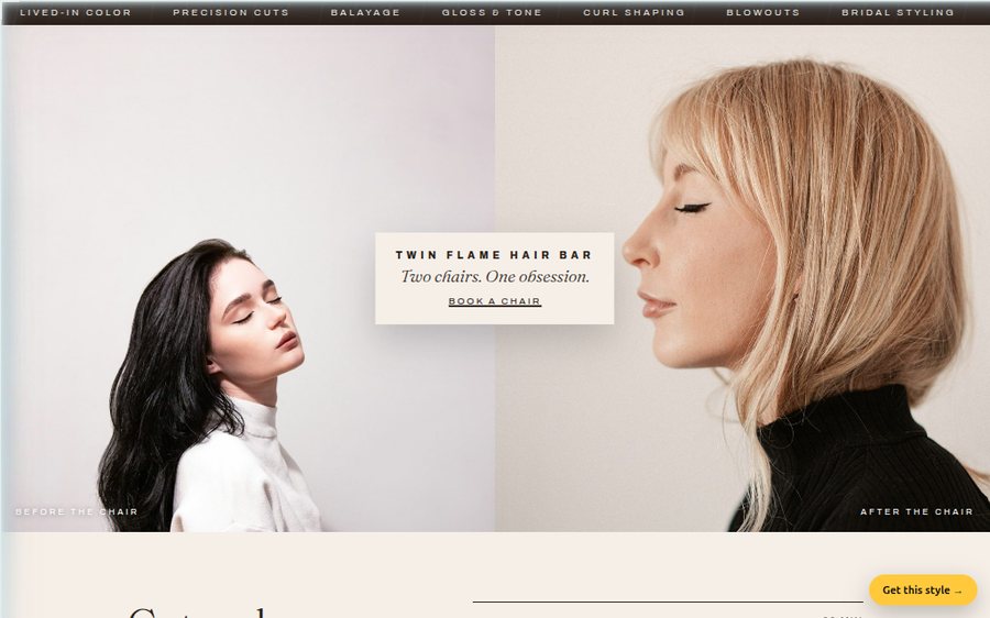 Twin Flame Hair Bar sample website by Cheap Cheap Websites