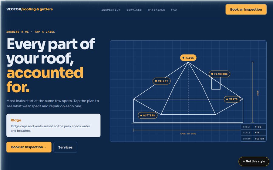 Sample roofing company website designed by Cheap Cheap Websites