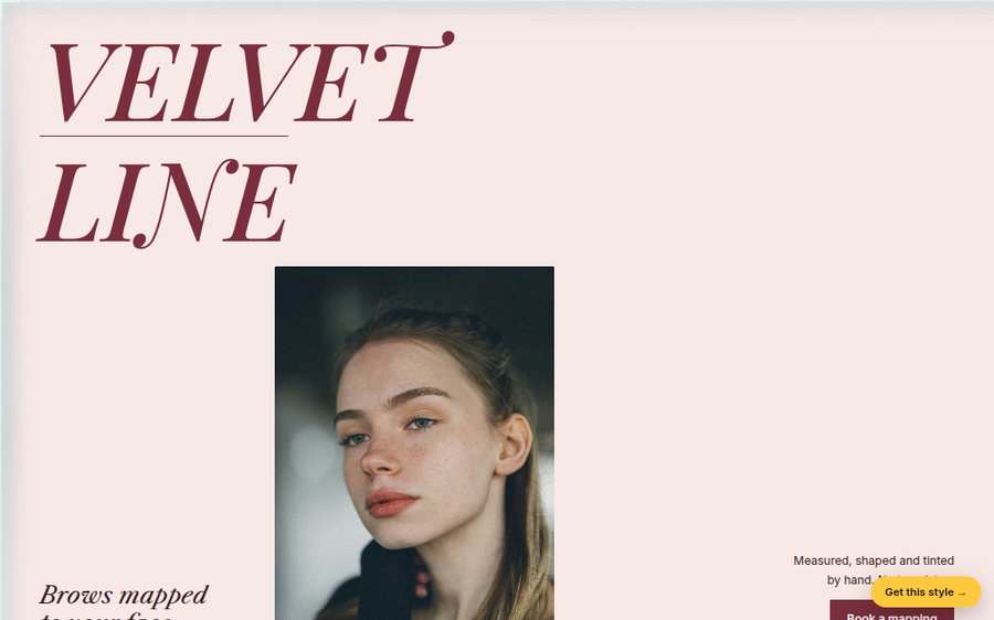 Velvet Line Brows sample website by Cheap Cheap Websites