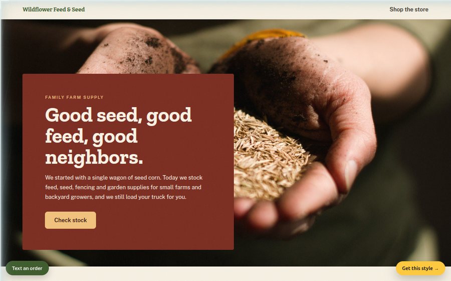Wildflower Feed & Seed sample website by Cheap Cheap Websites
