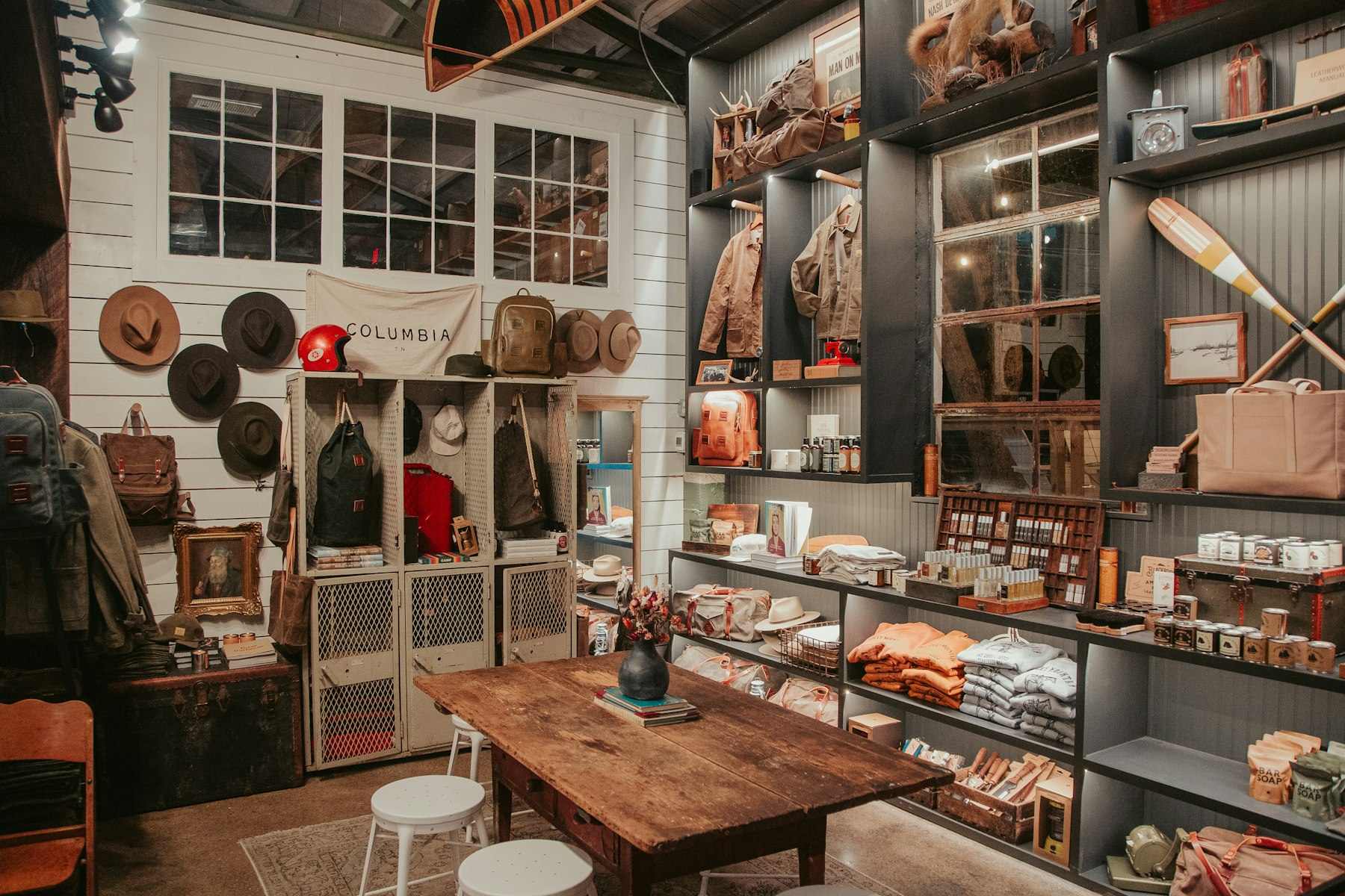 A room filled with lots of shelves filled with items