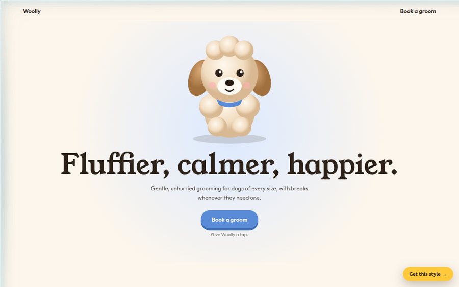 Woolly Pet Grooming sample website by Cheap Cheap Websites