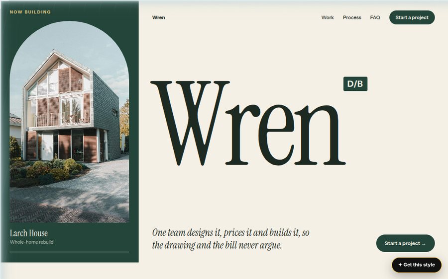 Wren Design-Build sample website by Cheap Cheap Websites